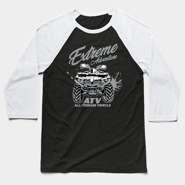 EXTREME ADVENTURE ATV Baseball T-Shirt by beanbeardy